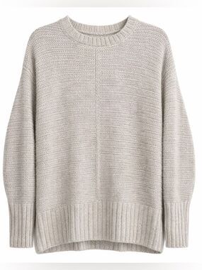 ASOS Oversized Chunky Knit Sweater Oatmeal Neutral Crew Neck Sz 0